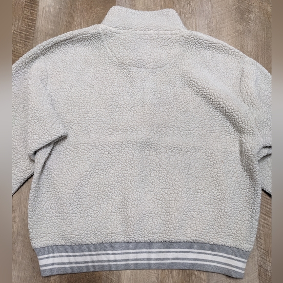 American Eagle Outfitters White Sherpa Half Zip Sweater - Picture 4 of 13